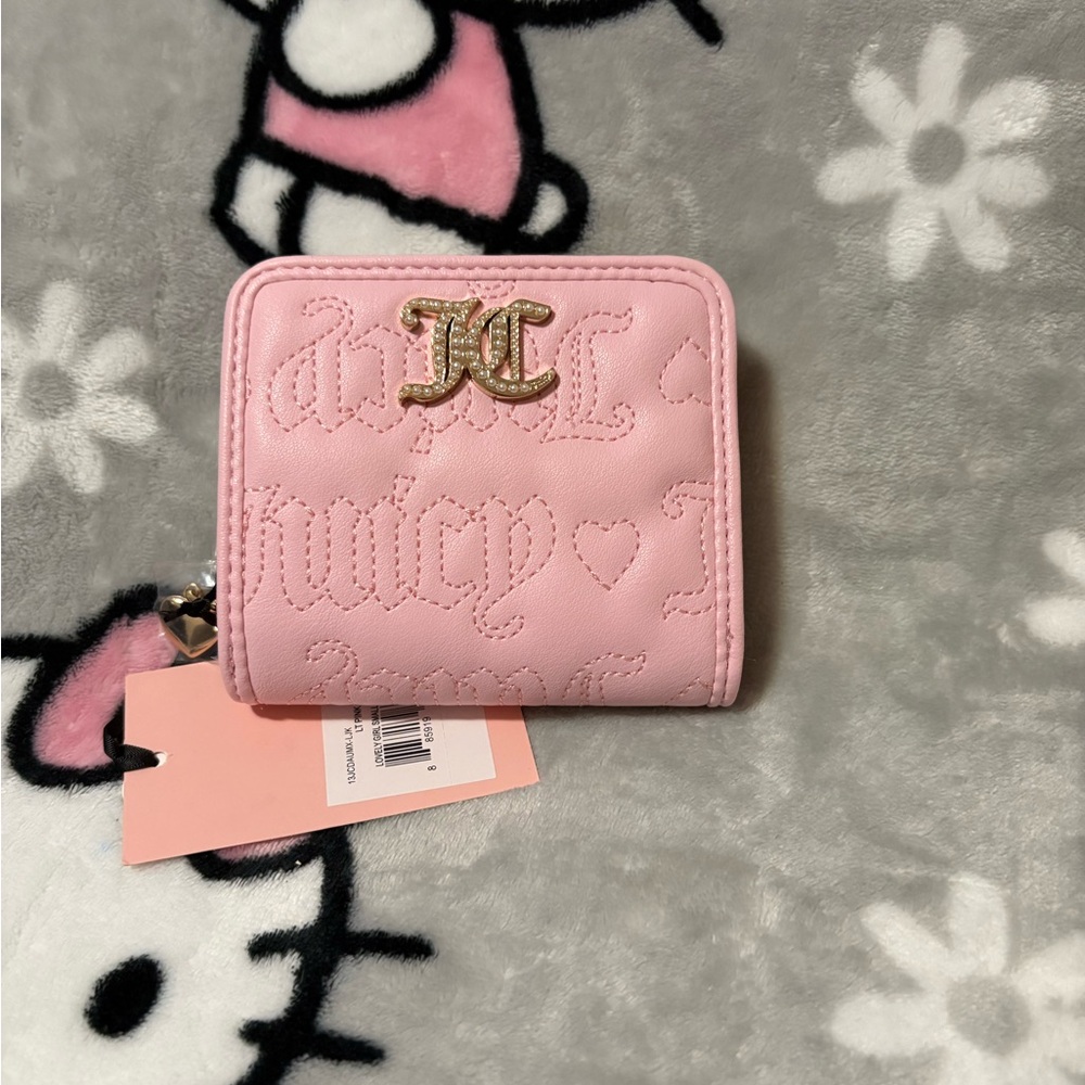 Juicy Couture Light Pink Wallet with Gold Emblem